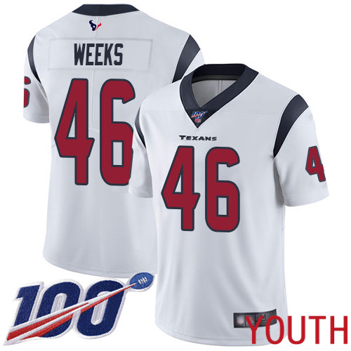 Houston Texans Limited White Youth Jon Weeks Road Jersey NFL Football #46 100th Season Vapor Untouchable
